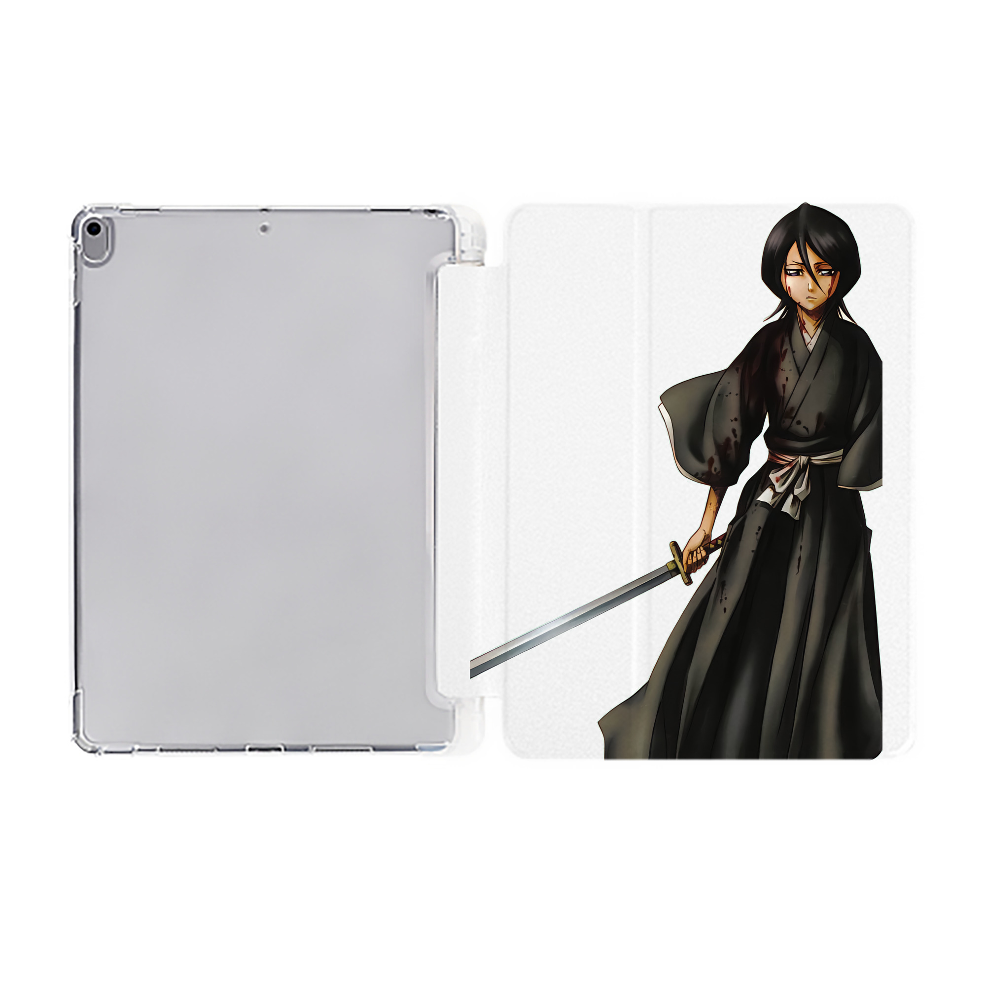 （画像用） ブリーチ 朽木ルキア BLEACH Kuchiki Rukia IPad ケース ペン収納付き 三つ折りスタンド PUレザー×シリコン 対応機種9.5/10.5/10.9インチ